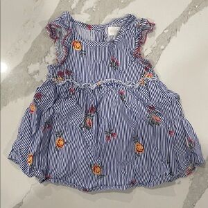 BCBGirls Blue Striped Floral Top